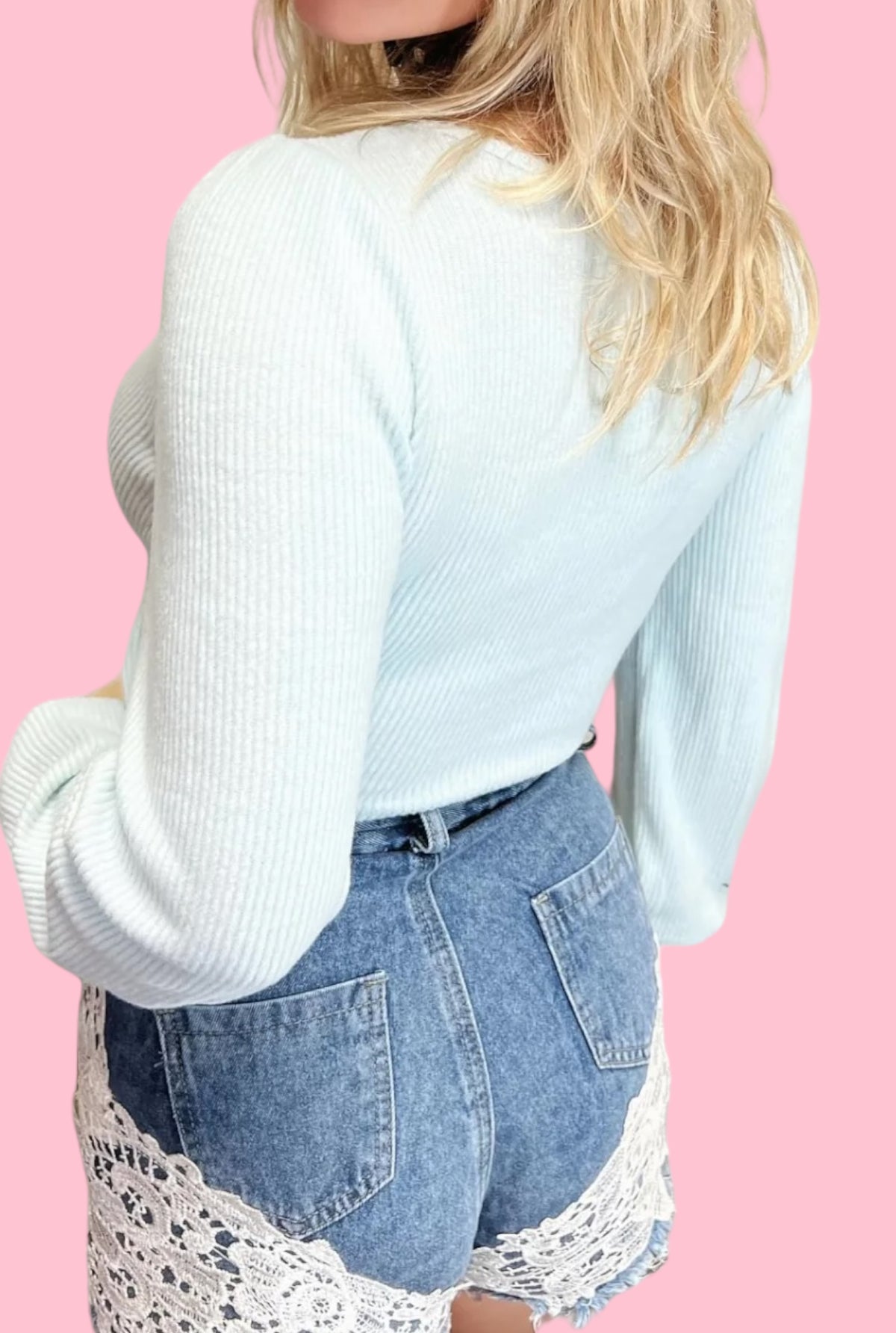 Sophie Sultry Blue Sweater Crop Top