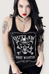 Outlaw Skull Cowboy Graphic Biker Cowgirl Country Tank Top