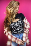 Outlaw Most Wanted Country Biker Cutout Tee