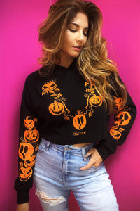 Pumpkin Boo Thermal Cropped Hoodie