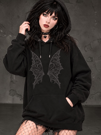 Vamp Vampire Bat Wings "Boyfriend Fit" Hoodie