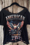 American Rebel Eagle Flag Graphic Country Biker Tee