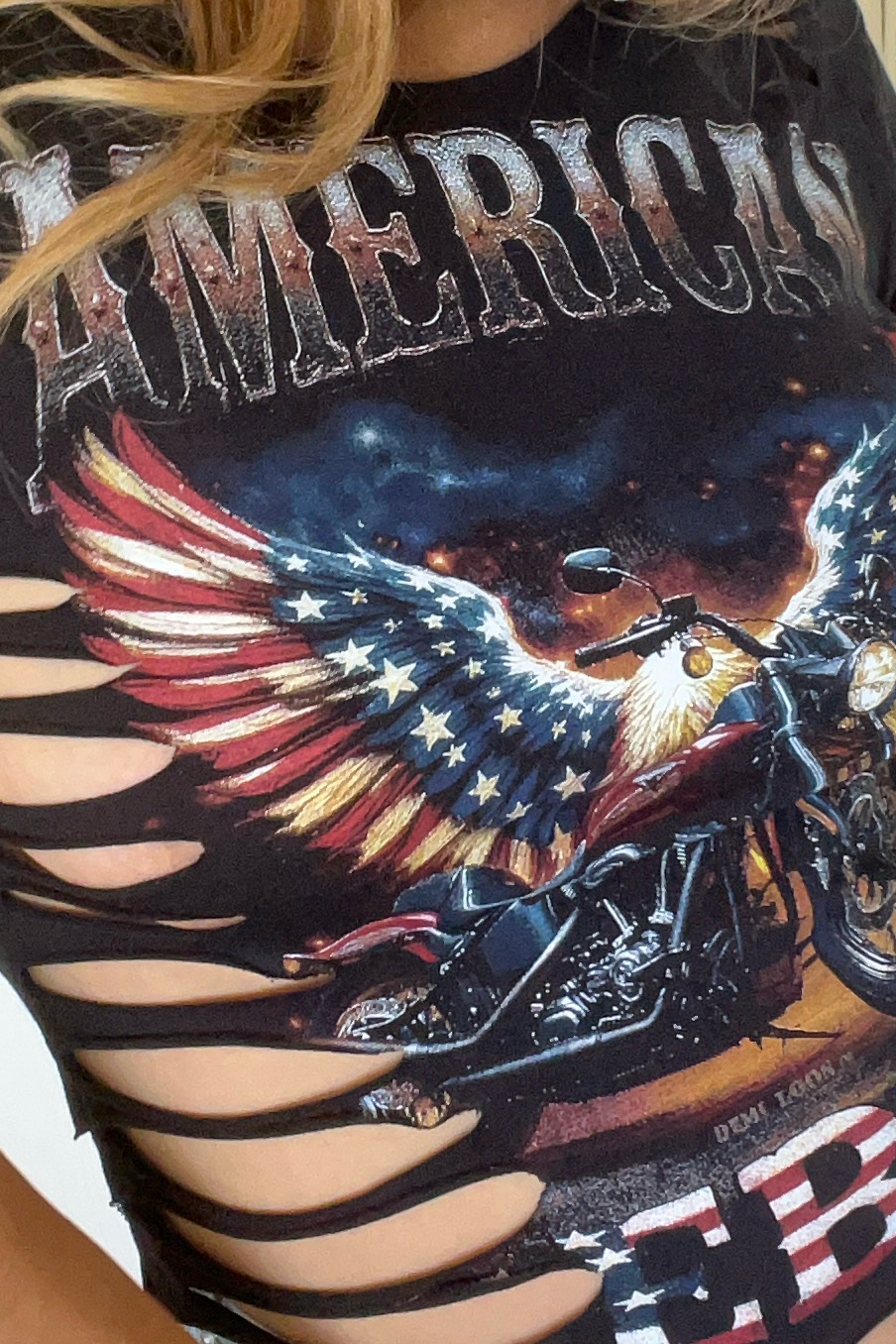 American Rebel Eagle Flag Graphic Country Biker Tee