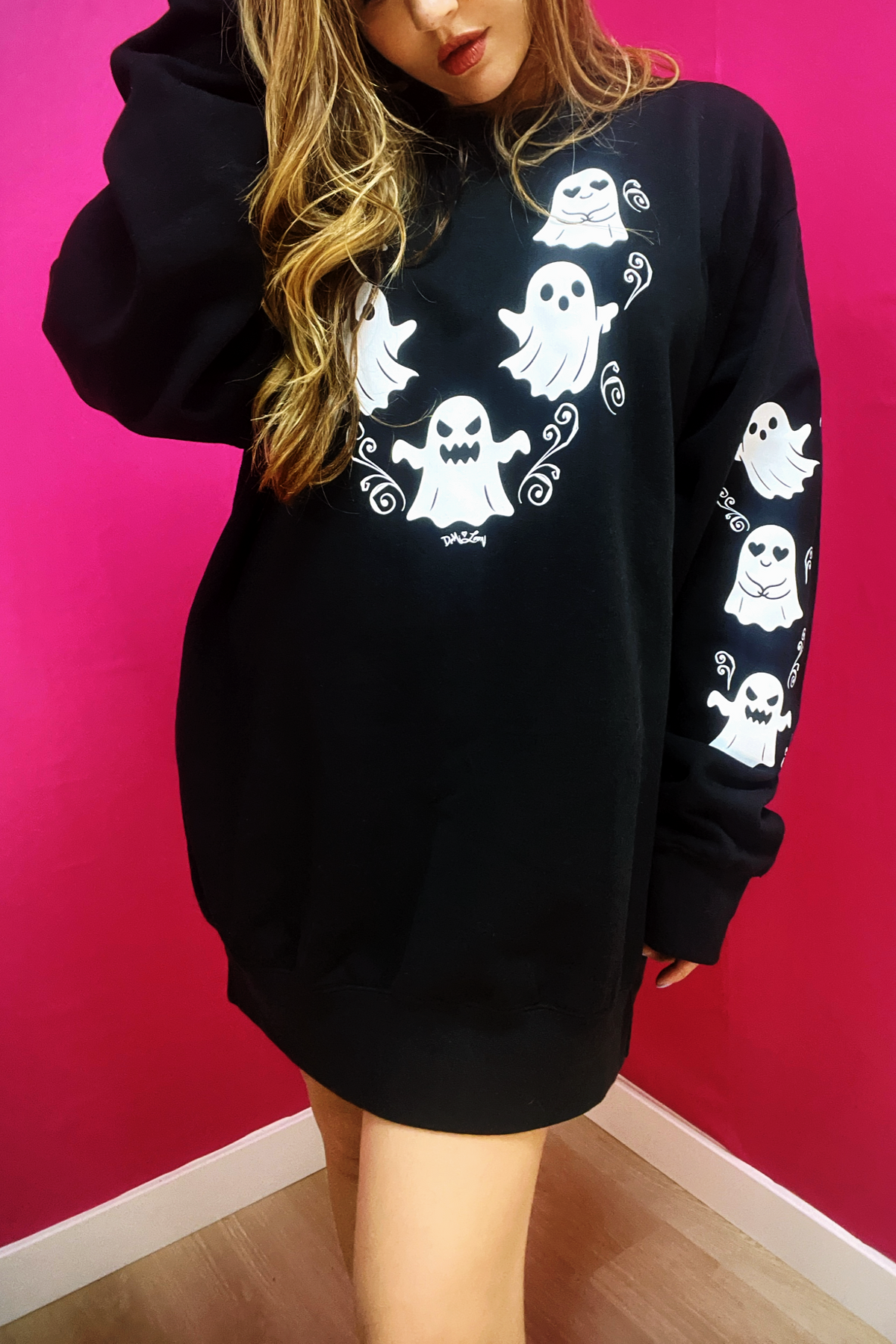 Spooky Boo Boyfriend Fit Oversized Halloween Sweatshirt
