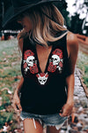 Skulls & Roses Cutout Muscle Tank
