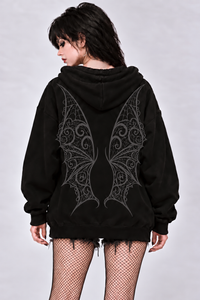 Vamp Vampire Bat Wings "Boyfriend Fit" Hoodie