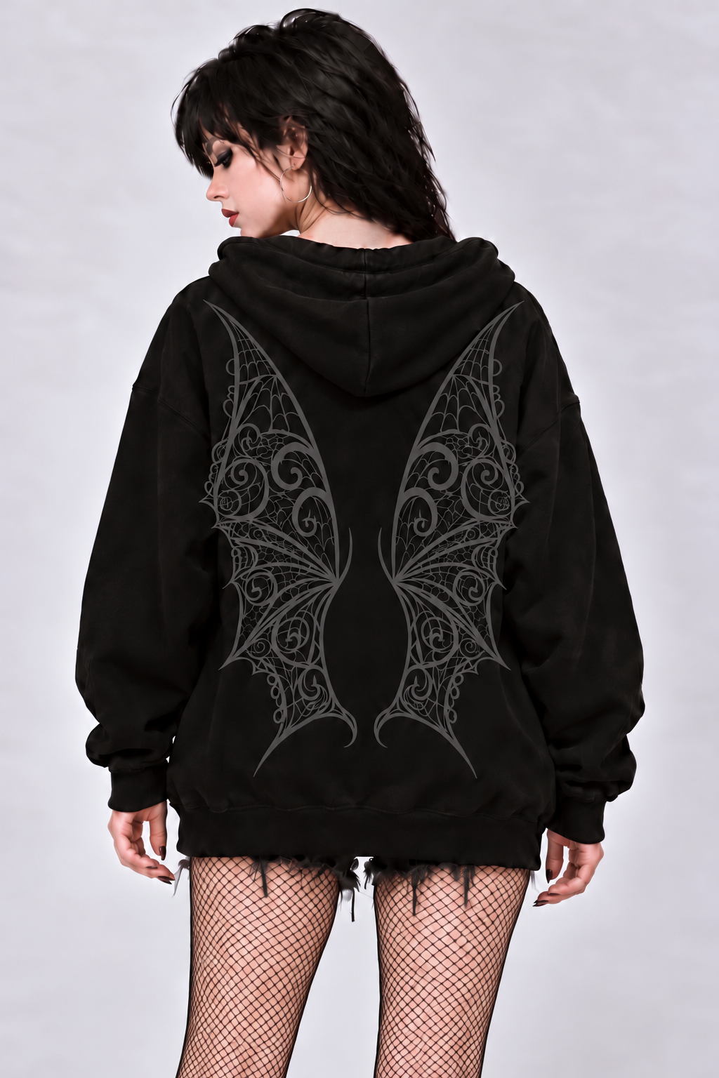 Vamp Vampire Bat Wings "Boyfriend Fit" Hoodie