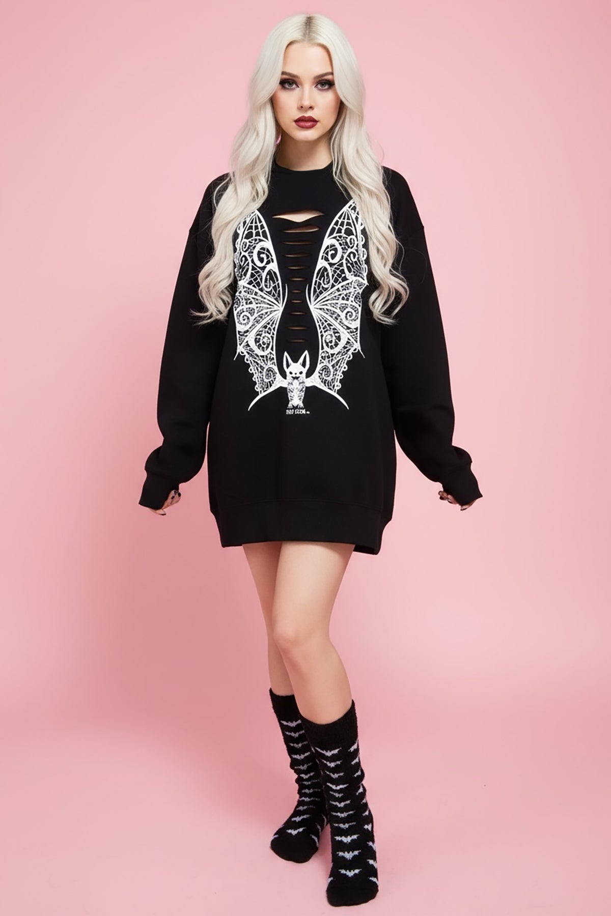 Vampire Wings Boyfriend Fit Oversized Sweatshirt