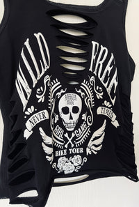 Wild & Free Motorcycle Rib Slash Tank Top