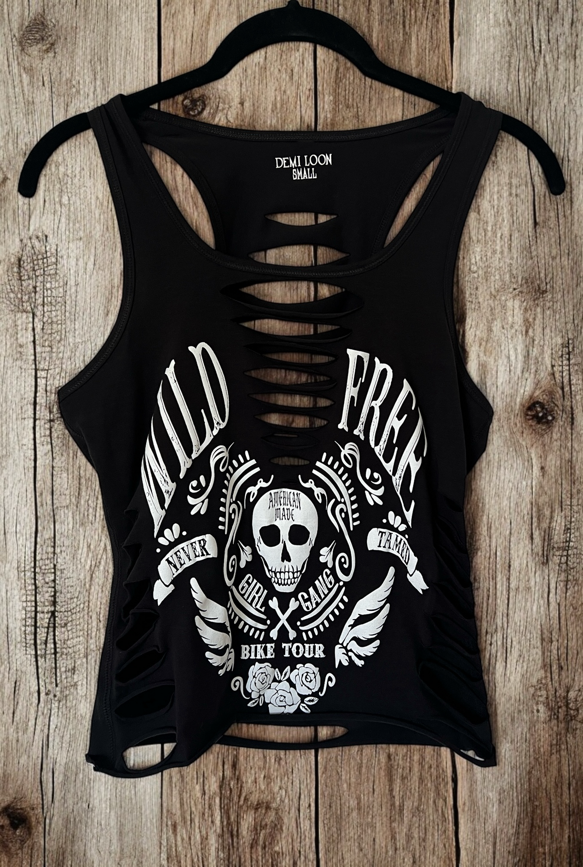 Wild & Free Motorcycle Rib Slash Tank Top