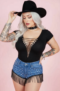 Midnight Rodeo Slashed Gothic Cowgirl Festival Concert Tee