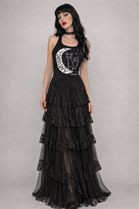 Antisocial Witch Cat Moon Graphic Tank