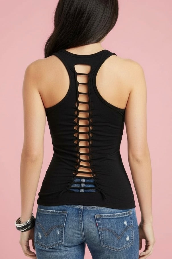 Freedom Eagle Sexy Biker Slash Back Tank