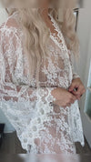 Boho Fairy Ivory Bell Sleeve Vintage Coverup Lace Dress