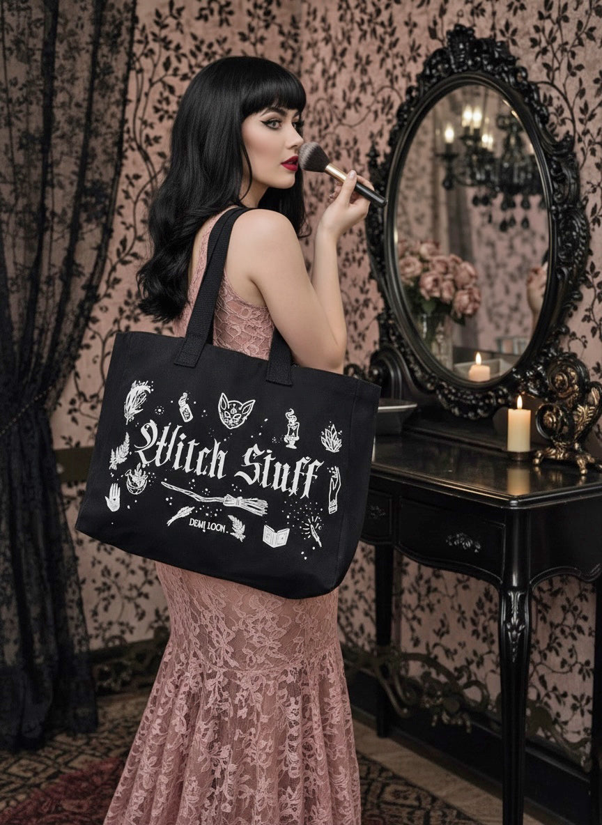 Witch Stuff Oversized Heavy Canvas Tote Bag – Demi Loon