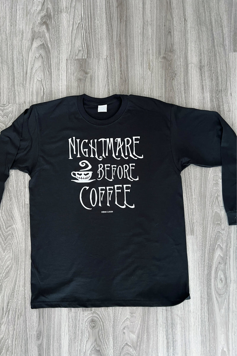 Nightmare Before Coffee Boyfriend LS Tee