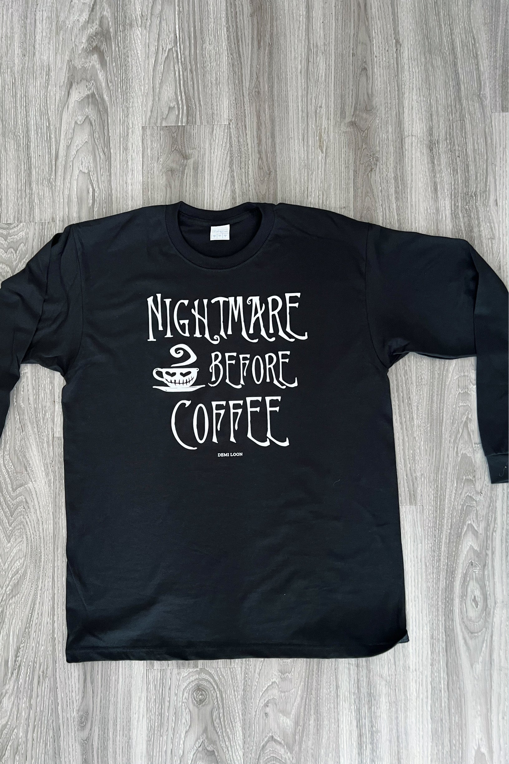 Nightmare Before Coffee Boyfriend LS Tee