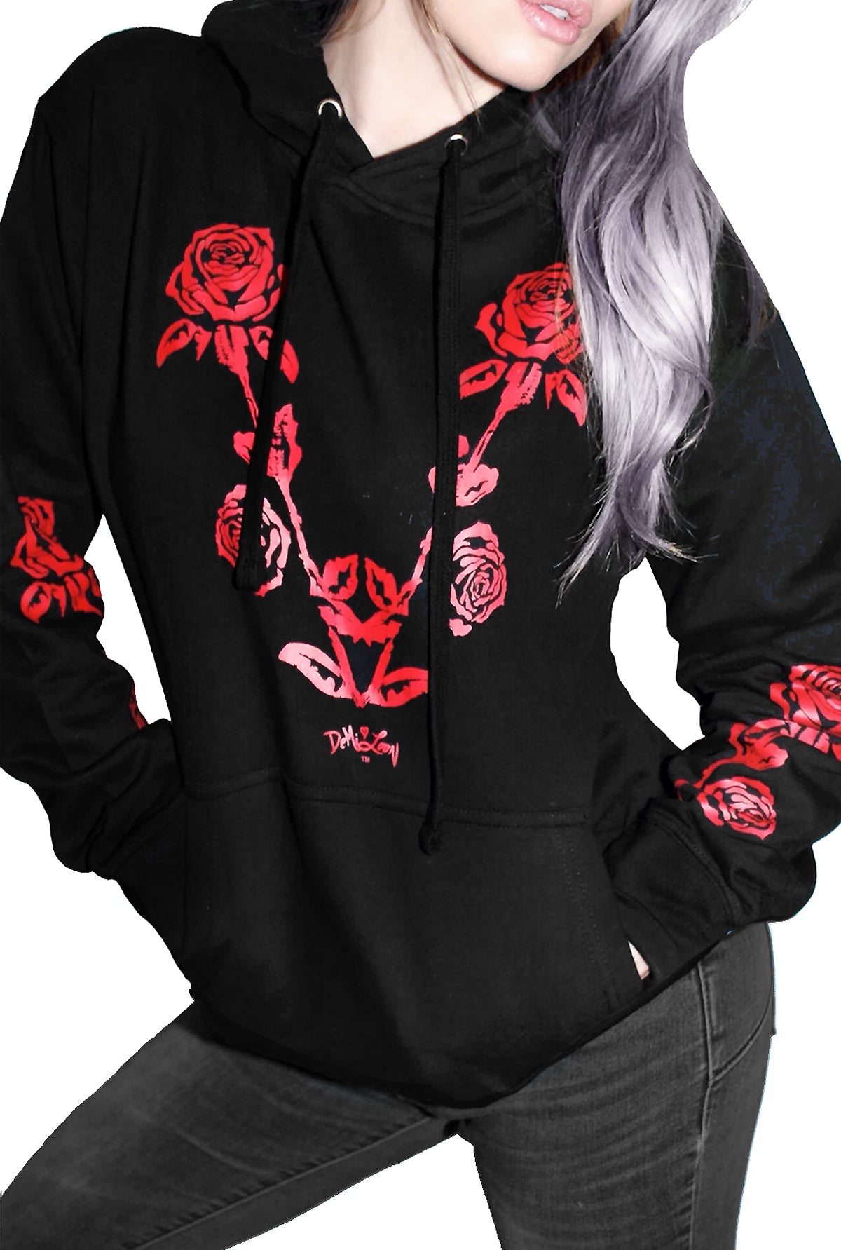 Rose black hoodie on sale