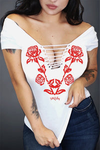 Gothic Rose Cut-Out & Slashed Back SS Tee