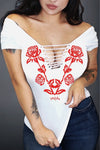 Gothic Rose Cut-Out & Slashed Back SS Tee