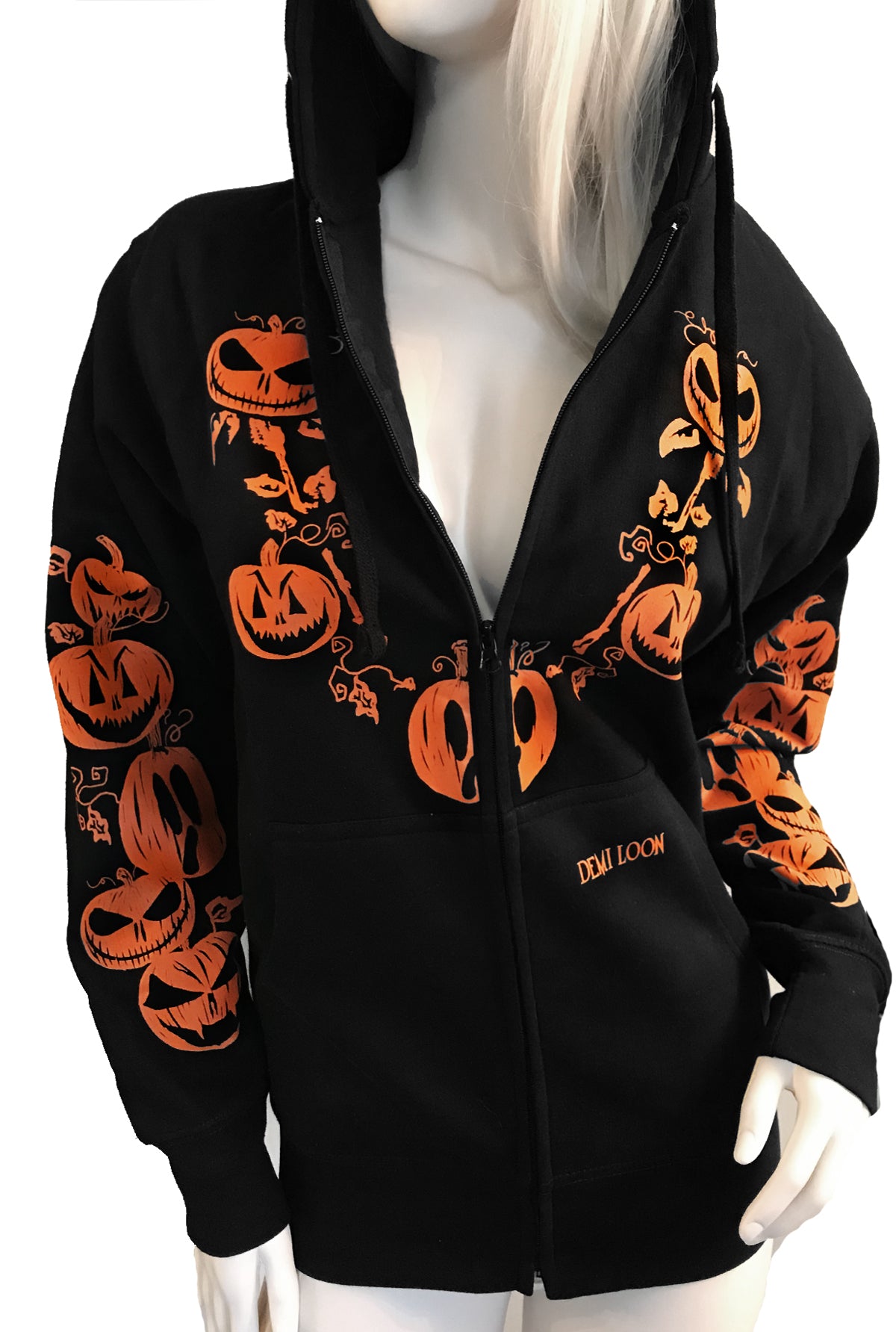 Pumpkin Halloween Boyfriend Fit Zip Up Hoodie – Demi Loon