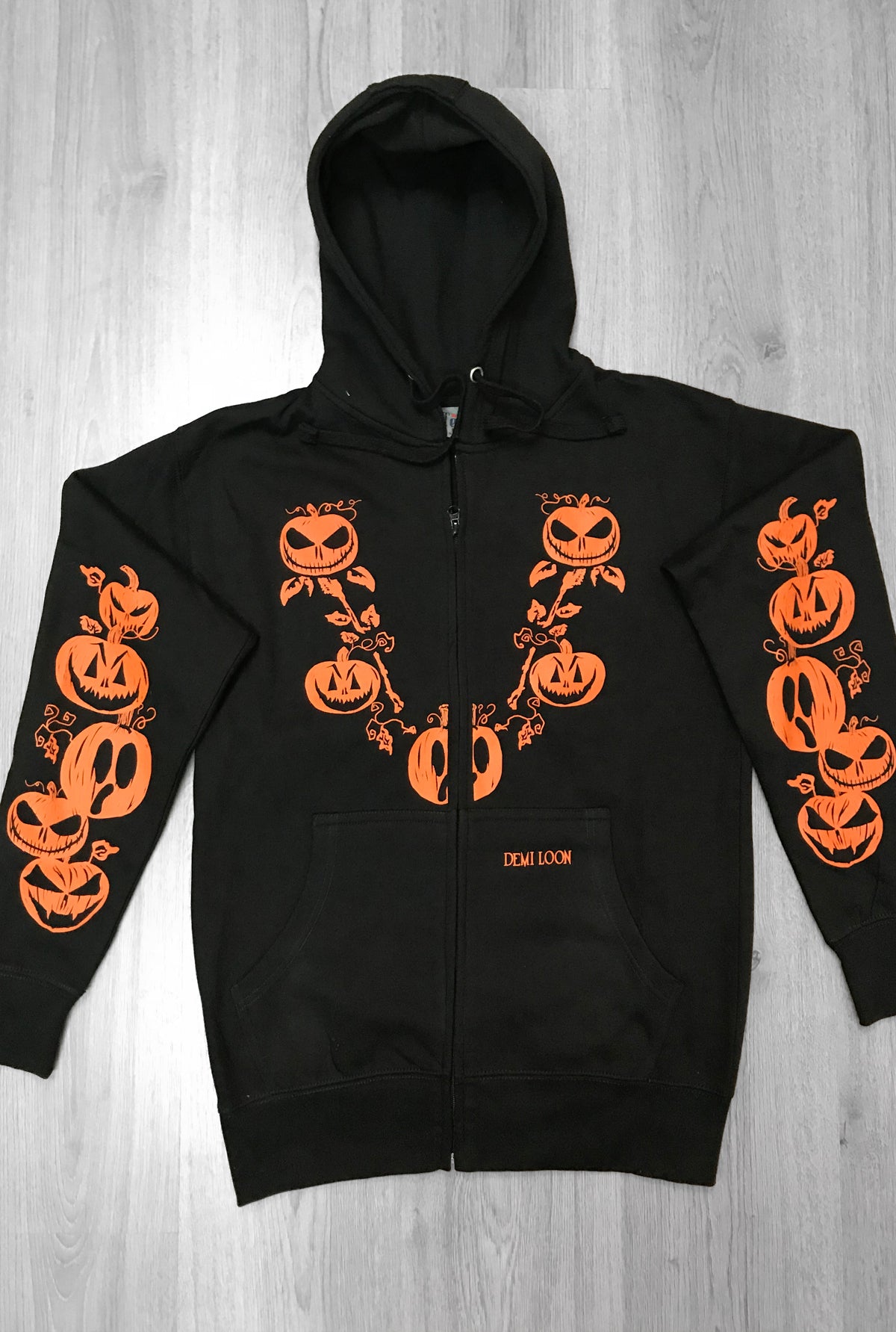 Pumpkin Halloween Boyfriend Fit Zip Up Hoodie – Demi Loon