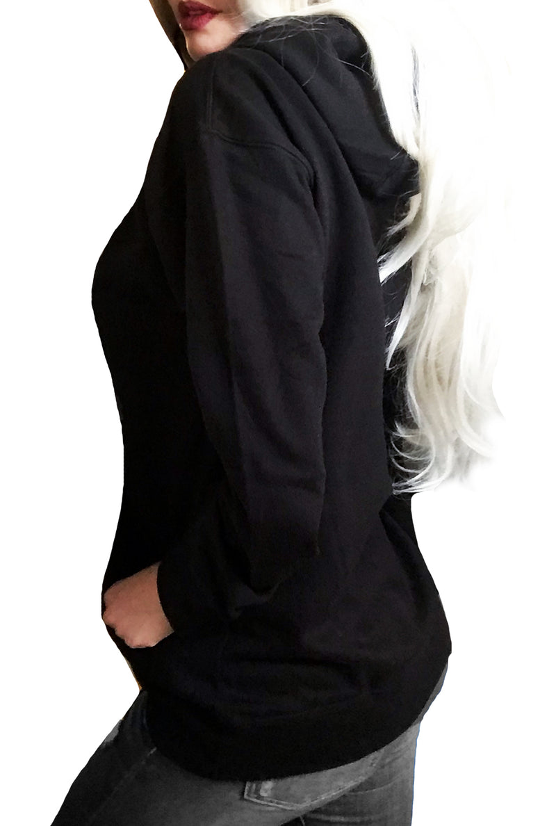 Rose Tattoo Gothic Boyfriend Hoodie-Black