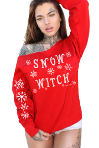 Snow Witch Slouchy Winter Sweatshirt