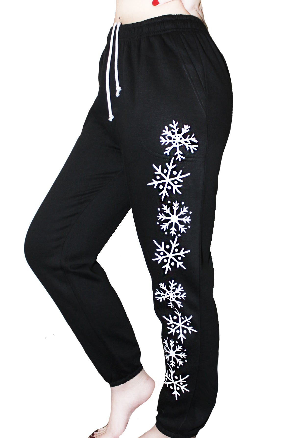 JOLYSINGWK Black Leggings Women Winter Thickened Plush Sweatpants